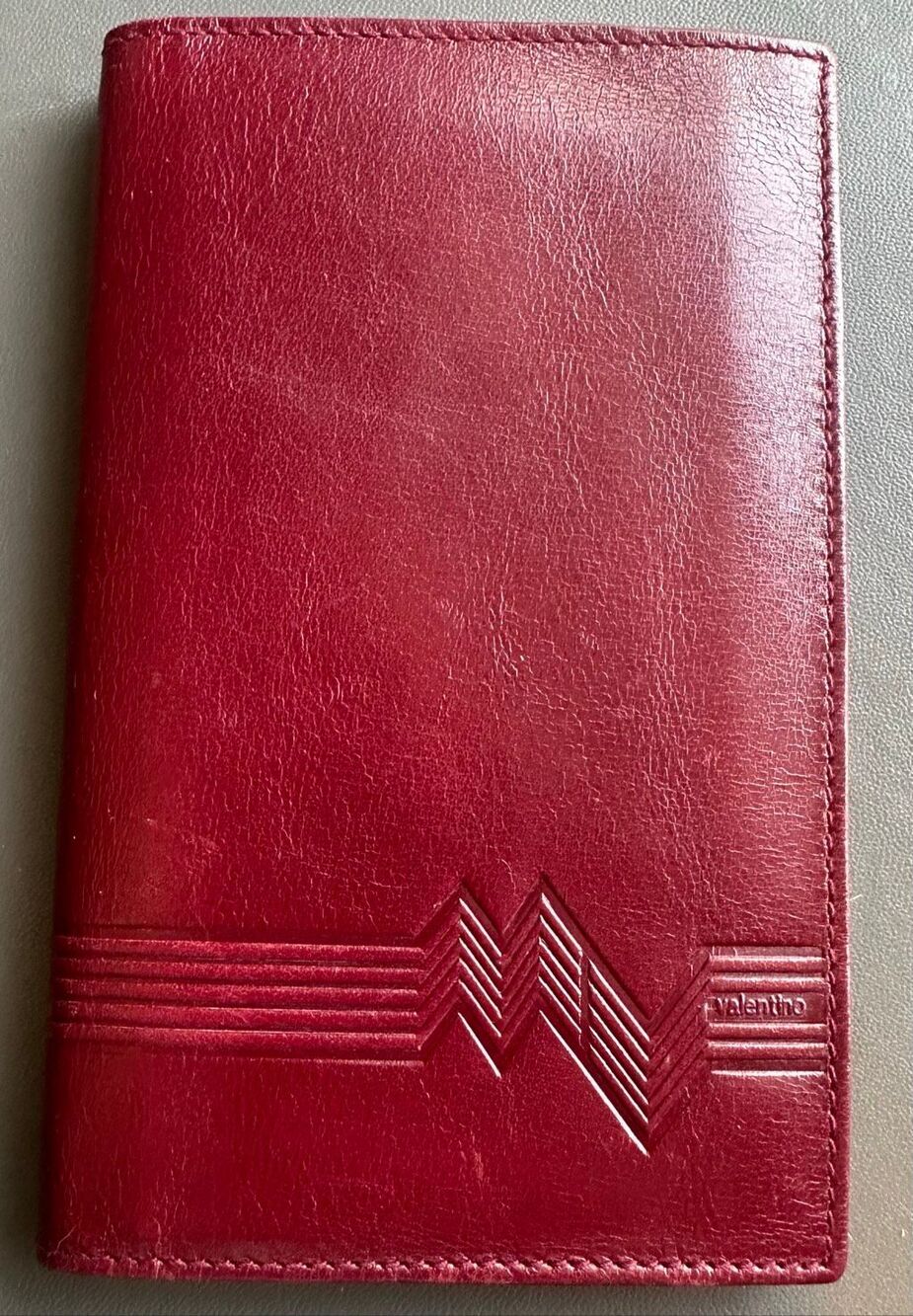 Mario Valentino burgundy leather agenda notepad made in Italy